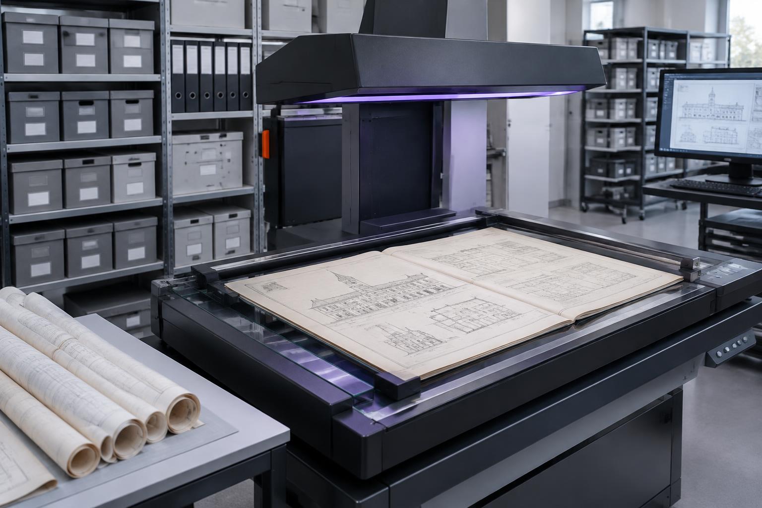 Architectural document scanning and archival storage concept