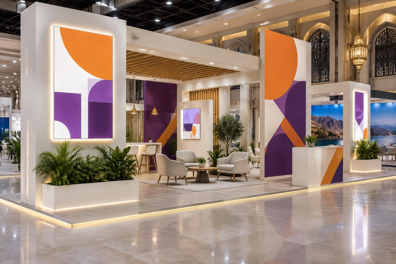 Contemporary exhibition signage and event space concept